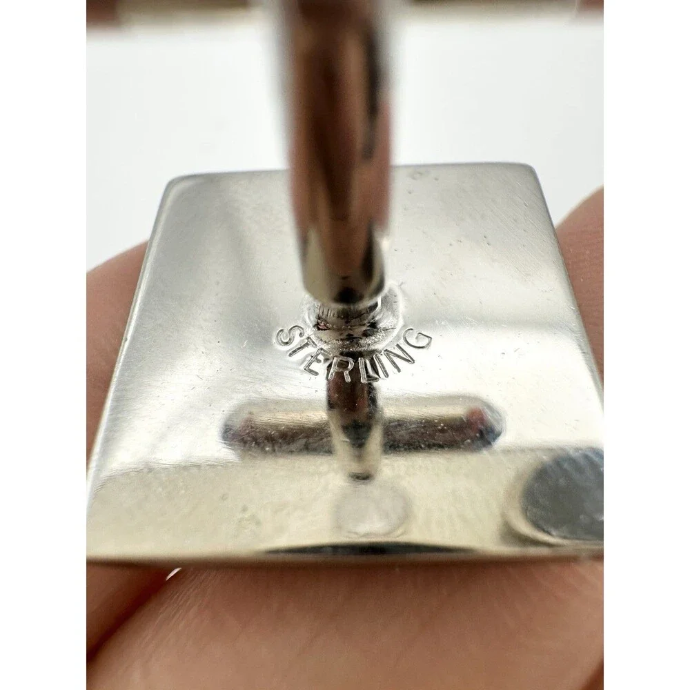 925 Sterling Silver Vintage Modernist Cufflinks